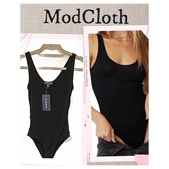 NEW ModCloth Bodysuit NEW WITH TAGS black tank bodysuit Size XS - Picture 3 of 11